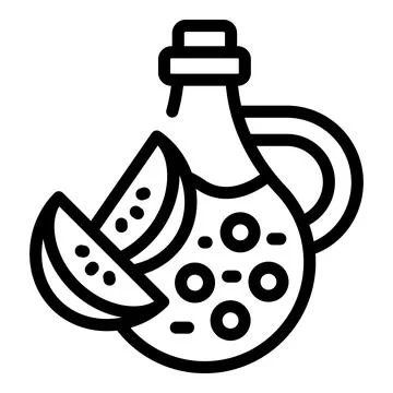 Cider vessel icon outline vector. Natural apple beverage Stock Illustration