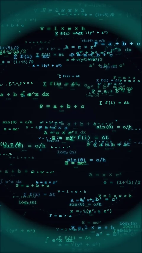 Cientific math vertical animation mathematical equations Video stock 336522830