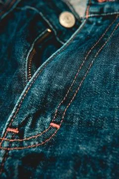 Cierre, jeans color azul Stock Photos