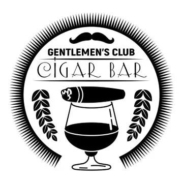 Cigar bar logo, simple style Stock-Illustration