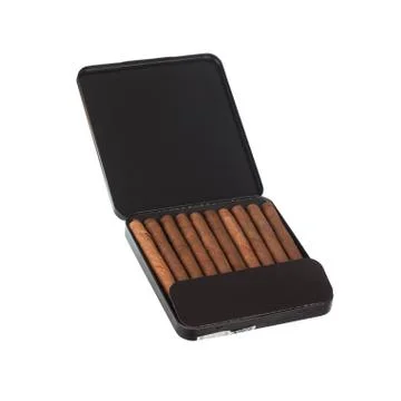 Cigar in the box set isolated on white background. Stock Photos