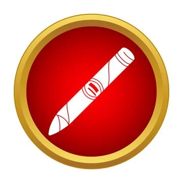 Cigar icon vector button for luxury tobacco concept Stock Illustration