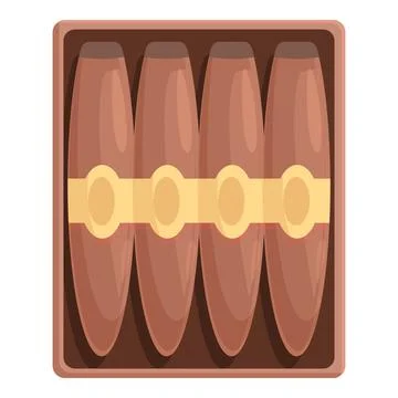 Cigar pack icon cartoon vector. Tobacco smoke Stock Illustration