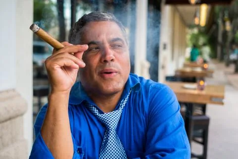 Cigar smoker Stock Photos