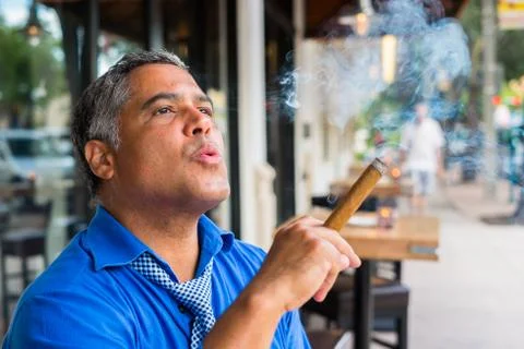 Cigar smoker Stock Photos