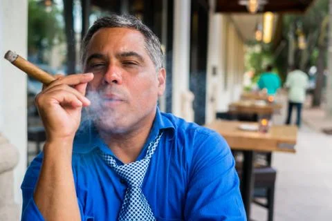 Cigar smoker Stock Photos