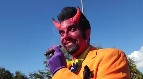 Cigar smoking Devil Stock Footage 56568855