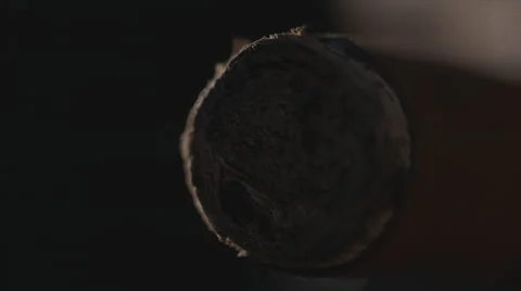 Cigar smoking from front macro Stock Footage 63619922