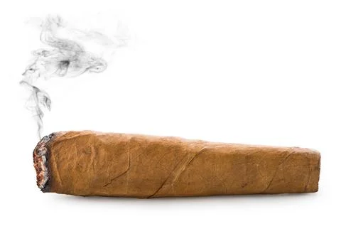 Cigar on white Stock Photos