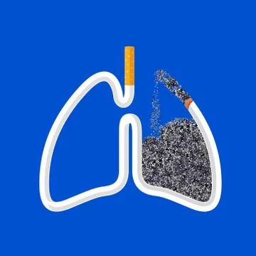 Cigarette in abstract human lung. Stop smoking concept. World no tobacco day. Stock Illustration