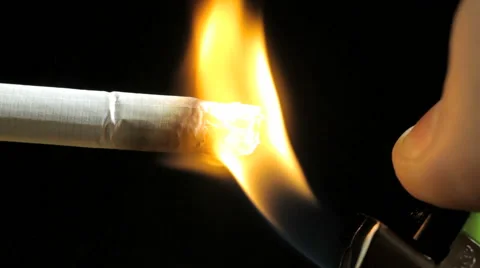 Cigarette and lighter, macro,closeup Vidéo 58175689