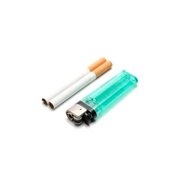 Cigarette and lighter Stock Photos