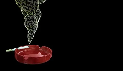 Cigarette on ashtray. Concept. 3D render. Stock-Illustration