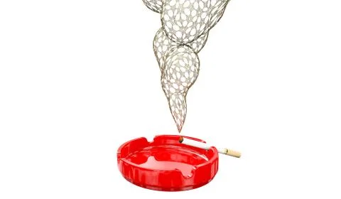 Cigarette on ashtray. Concept. 3D render. Stock Illustration