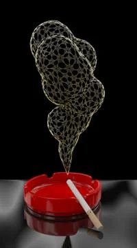 Cigarette on ashtray. Concept. 3D render. Stock Illustration