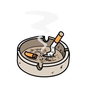 Cigarette Ashtray Stock Illustration