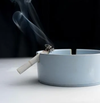 Cigarette in ashtray Stock Photos