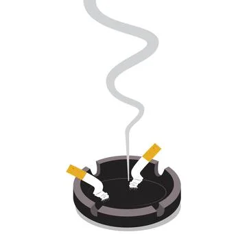Cigarette ashtray sign Stock Illustration