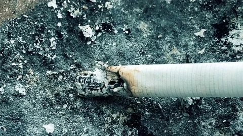 Cigarette in ashtray.smoking Stock Footage 144180444