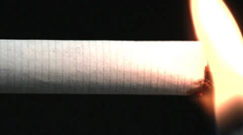 Cigarette being lit Stock Footage 22516725