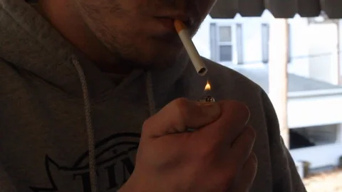 Cigarette Being Lit 스톡 동영상 112276842