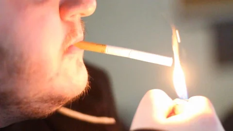 Cigarette Being Lit 스톡 동영상 112279650