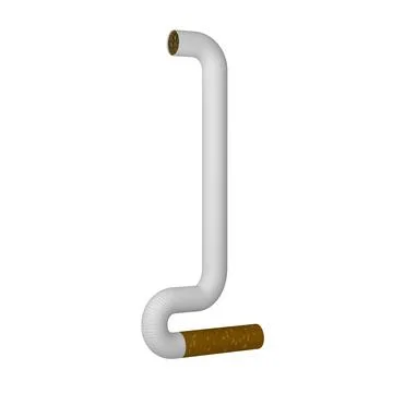 Cigarette is bent into the number 1 Stock Illustration