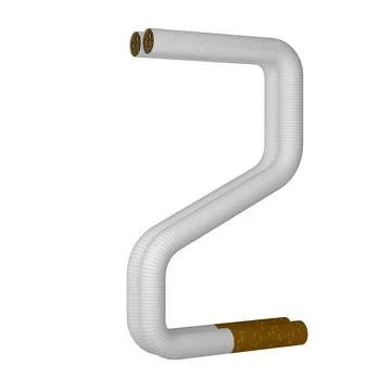 Cigarette is bent into the number 2 Stock Illustration