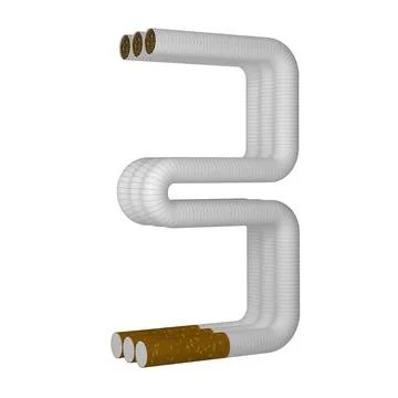 Cigarette is bent into the number 3 Stock Illustration