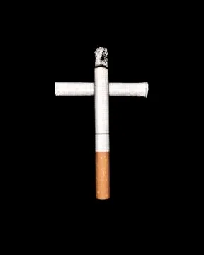 Cigarette on black background Stock Photos