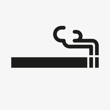 Cigarette black vector icon. Simple smoking sign Stock Illustration