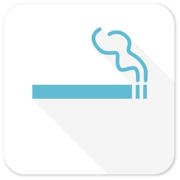 Cigarette blue flat icon Stock Illustration