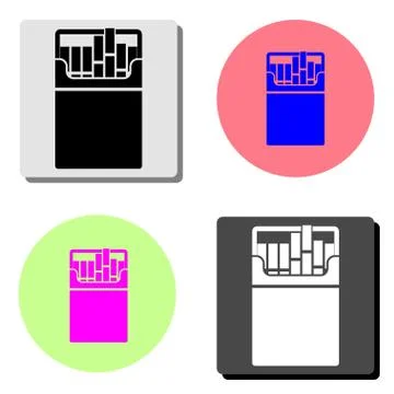 Cigarette box. flat vector icon Stock Illustration