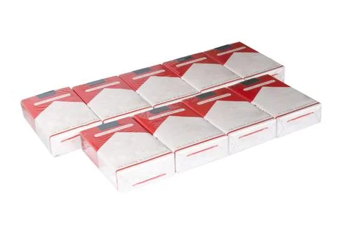 Cigarette box isolated on white background Stock Photos