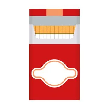 Cigarette box vector icon cardboard package. Carton design tobacco container  Stock Illustration