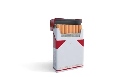Cigarette box on white background Stock Footage 313671087