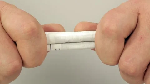 Cigarette break in her hand close-up Stock Footage 44981289