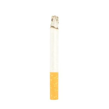 Cigarette burn isolated on white background Stock Photos
