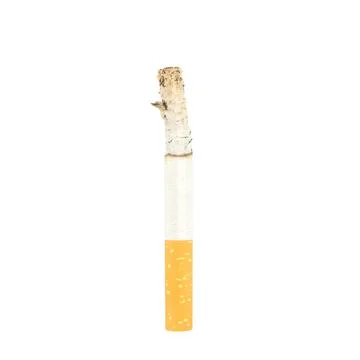 Cigarette burn isolated on white background Stock Photos