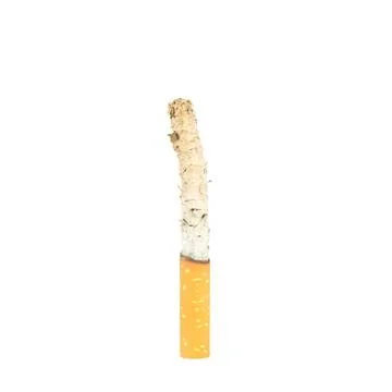 Cigarette burn isolated on white background Stock Photos