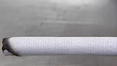 Cigarette Burning on Ashtray -   time lapse, speed 15x, close up, detail, macro Stock-Footage 82838801