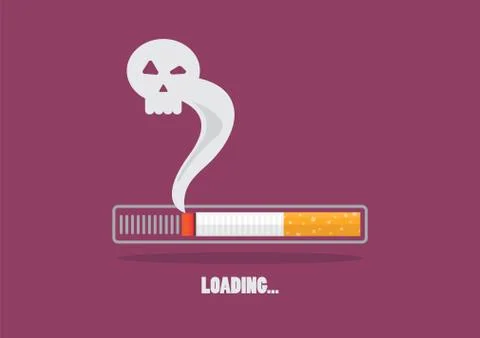 Cigarette burning as cancer loading bar Stock Illustration