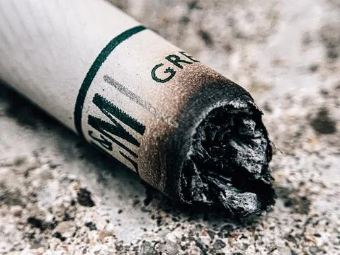 Cigarette With Burning Macro Stock Photos