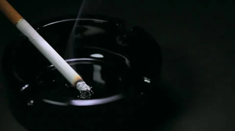 Cigarette burning time lapse and quit smoking Stock Footage 24279041