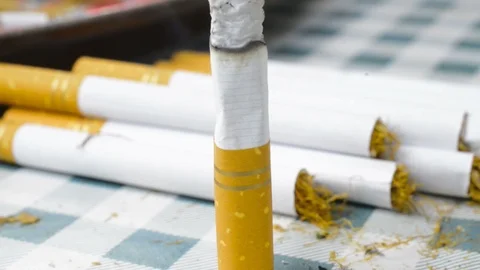  cigarette burning, time lapse Stock Footage 90811121