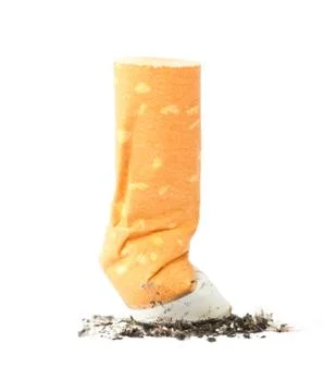 Cigarette butt with ash Stock Photos