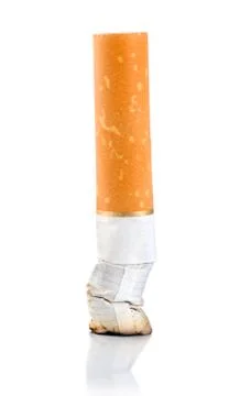 Cigarette butt (clipping path) Stock Photos