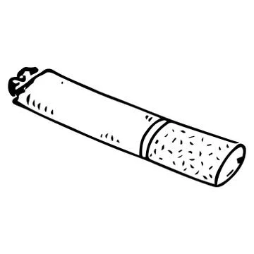 Cigarette butt with filter. Cigarette without smoke. Cigarette ashes. Vector  Stock Illustration