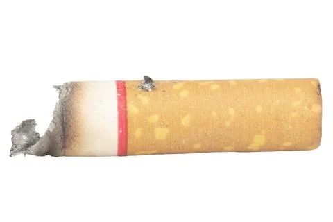 Cigarette butt isolated on white background Foto stock