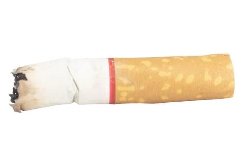 Cigarette butt isolated on white background 库存照片